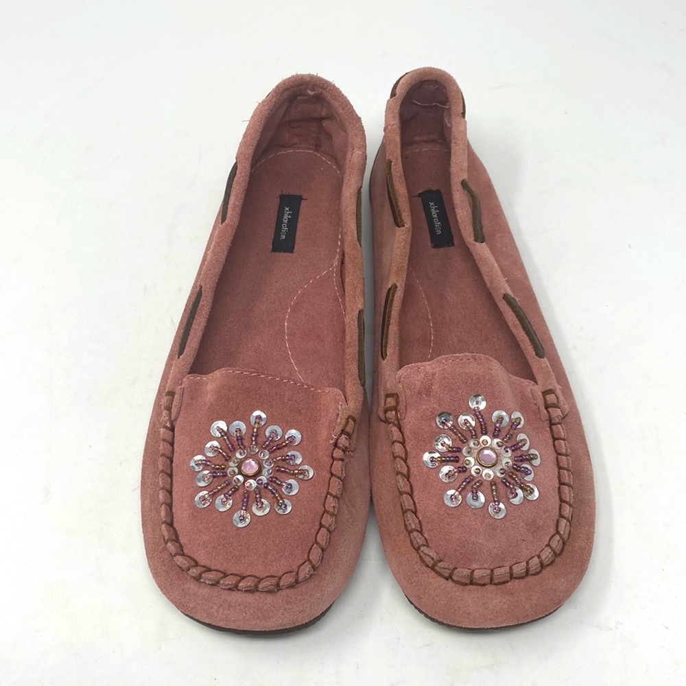‼️Xhilaration: Xhilaration: Dusty Rose Slip On Mocs with Bead/Sequin Star size 8
